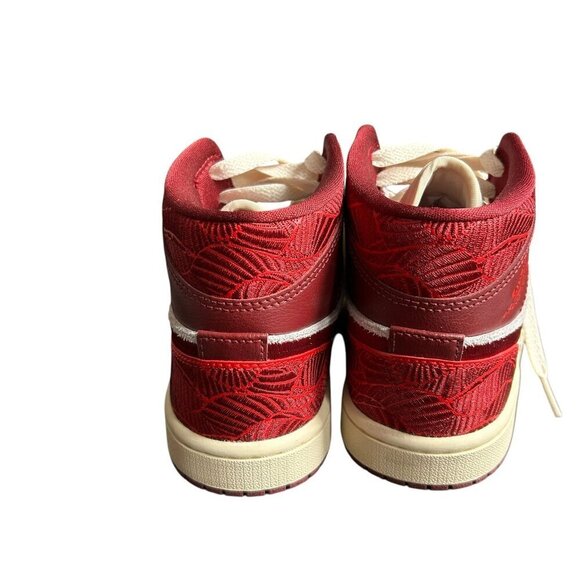 NIKE Air Jordan 1 Mid SE Tiki Leaf Team Red/University Red Sail Sneakers US 5.5 - Picture 4 of 7